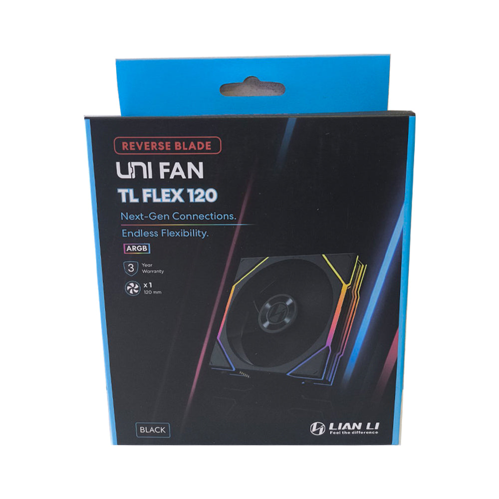 Lian Li Uni Fan TL Flex Reverse 120mm Black 3 in 1 Cooling Fan with Wireless Controller