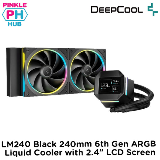 Deepcool LM240 Black 240mm 6th Gen ARGB Liquid Cooler with 2.4" LCD Screen