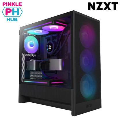 NZXT H5 Flow RGB Black Compact ATX Mid-Tower Airflow Case with RGB Fans (2024 Edition)