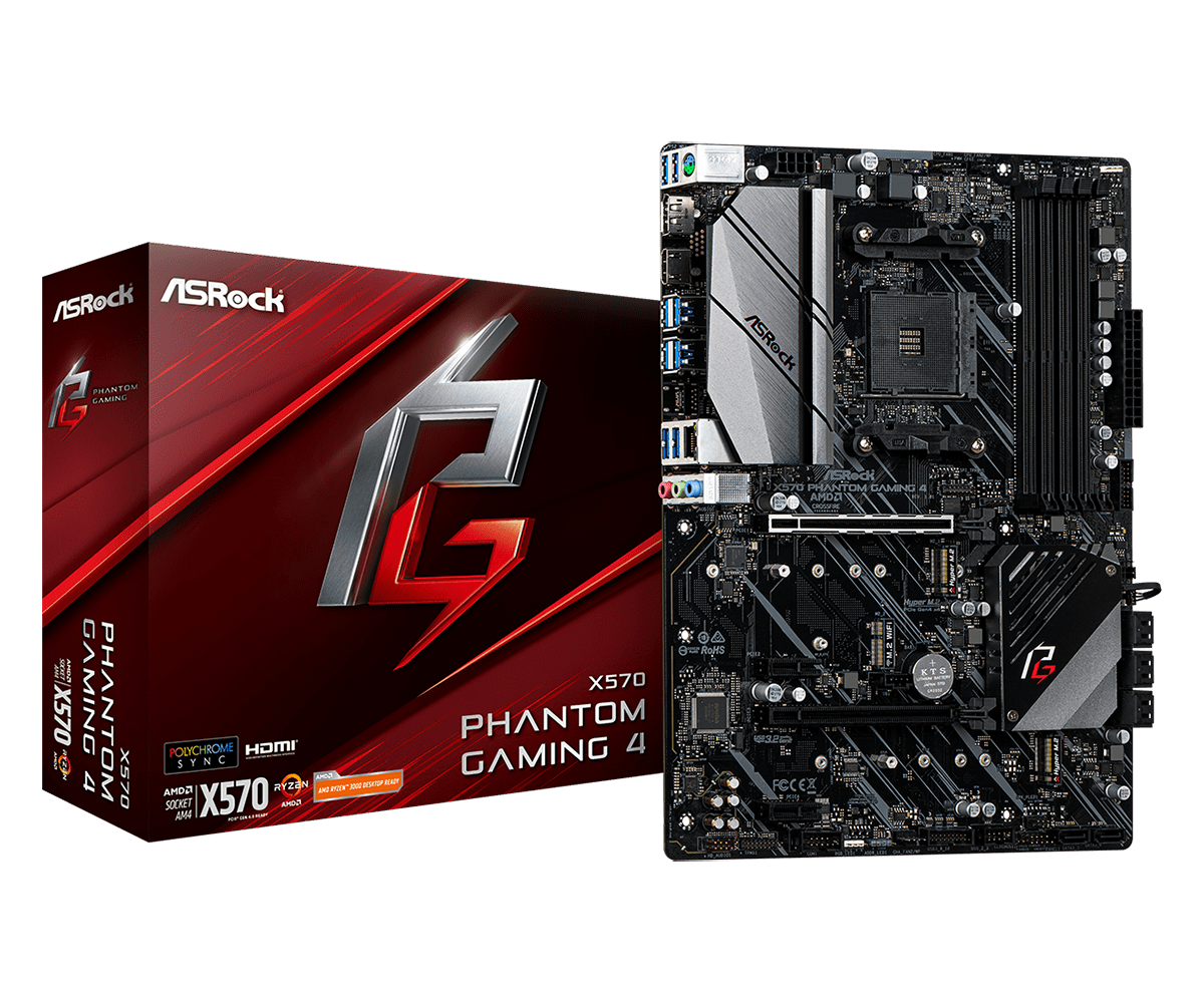 ASRock X570 Phantom Gaming 4 Supports DDR4 4066+ (OC) 2 PCIe 4.0 x16, 2 PCIe 4.0 x1, 1 M.2