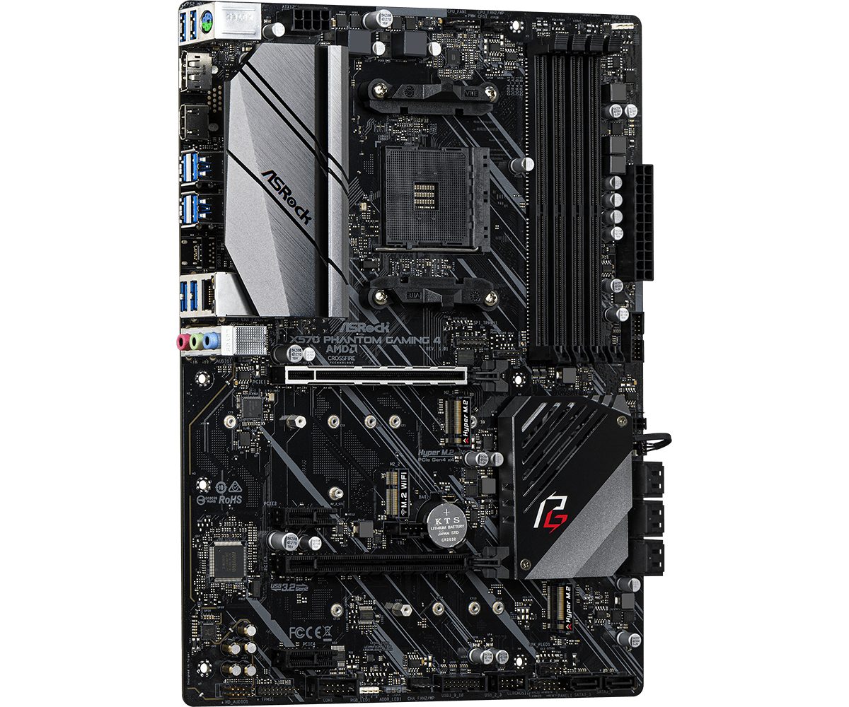 ASRock X570 Phantom Gaming 4 Supports DDR4 4066+ (OC) 2 PCIe 4.0 x16, 2 PCIe 4.0 x1, 1 M.2