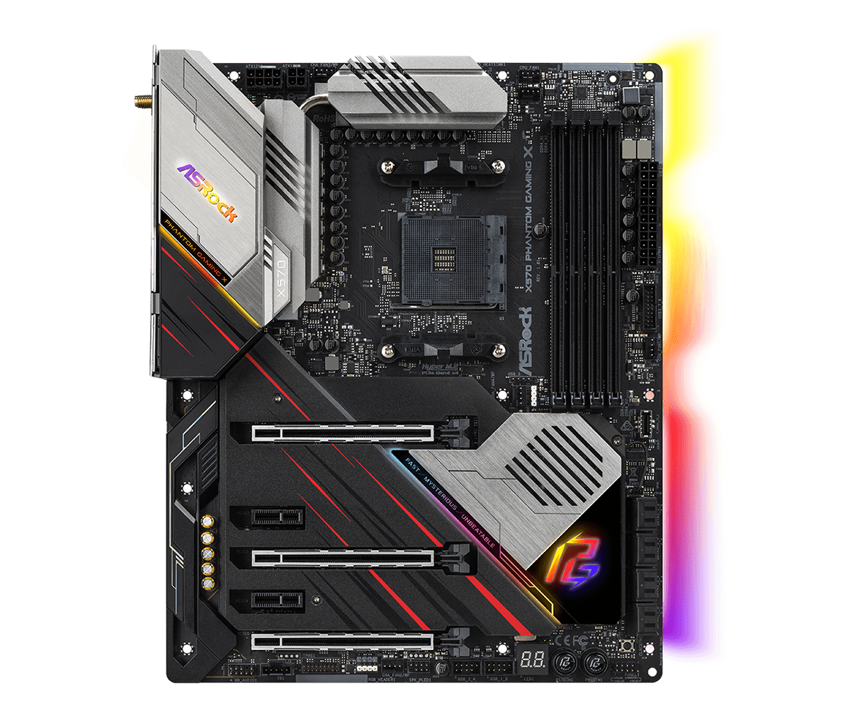 ASRock X570 Phantom Gaming X Supports AMD AM4 Socket Ryzen™ 2000, 3000, 4000 G-Series, 5000 and 5000 G-Series Desktop