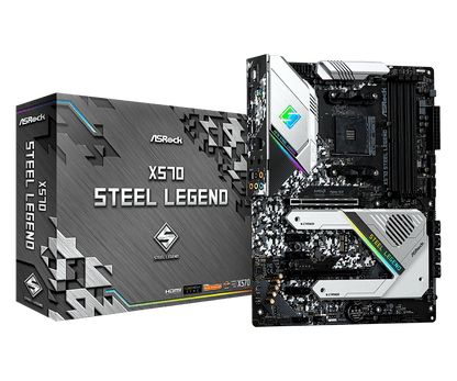 ASRock X570 Steel Legend Supports AMD AM4 Socket Ryzen™ 2000, 3000, 4000 G-Series, 5000 and 5000 G-Series Desktop