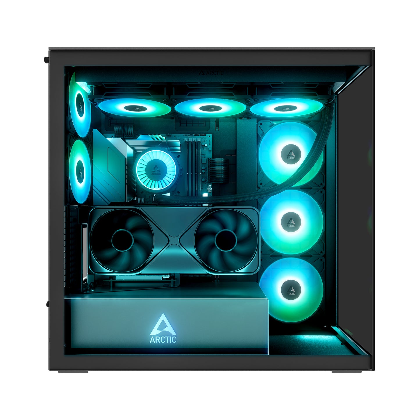 ARCTIC Xtender Premium E-ATX PC Case - (Mirror Black Tinted Window) with GPU Vertical Mount