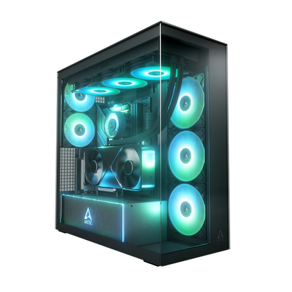ARCTIC Xtender Premium E-ATX PC Case - (Mirror Black Tinted Window) with GPU Vertical Mount