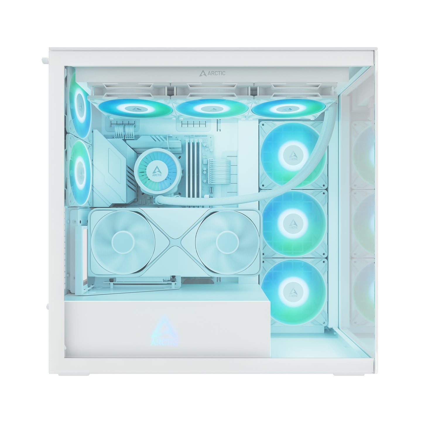 ARCTIC Xtender Premium E-ATX PC Case - (White Clear Window) with GPU Vertical Mount