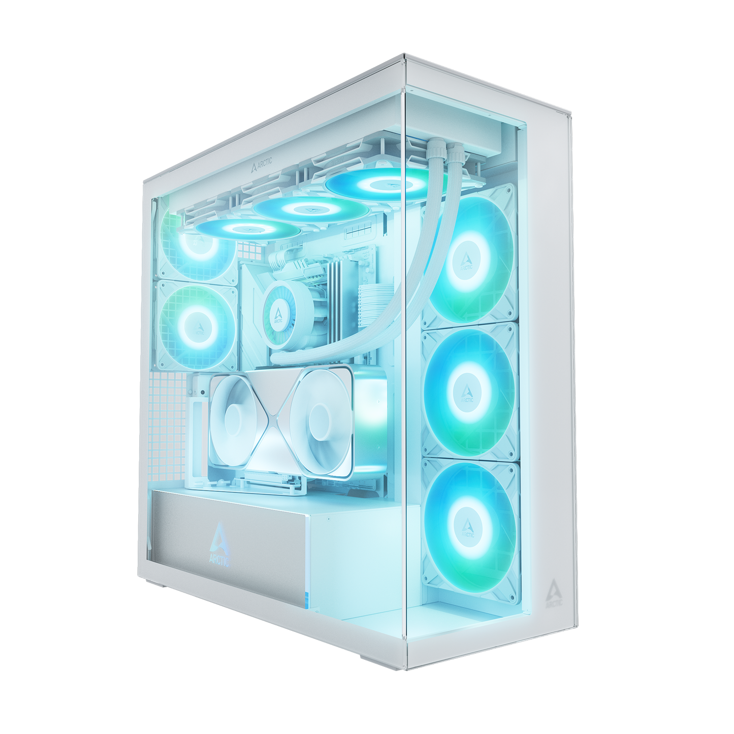 ARCTIC Xtender Premium E-ATX PC Case - (White Clear Window) with GPU Vertical Mount