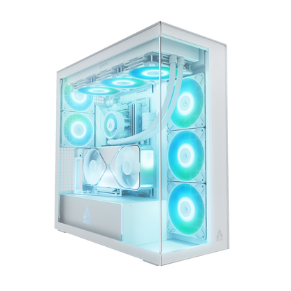 ARCTIC Xtender Premium E-ATX PC Case - (White Clear Window) with GPU Vertical Mount