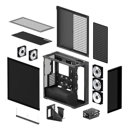 ARCTIC Xtender Premium E-ATX PC Case - (Mirror Black Tinted Window) with GPU Vertical Mount