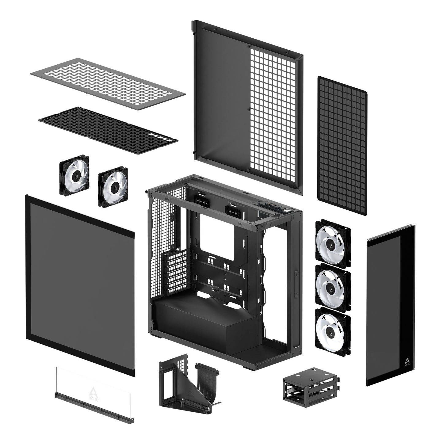 ARCTIC Xtender Premium E-ATX PC Case - (Black Tinted Window) with GPU Vertical Mount