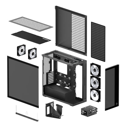 ARCTIC Xtender Premium E-ATX PC Case - (Black Tinted Window) with GPU Vertical Mount