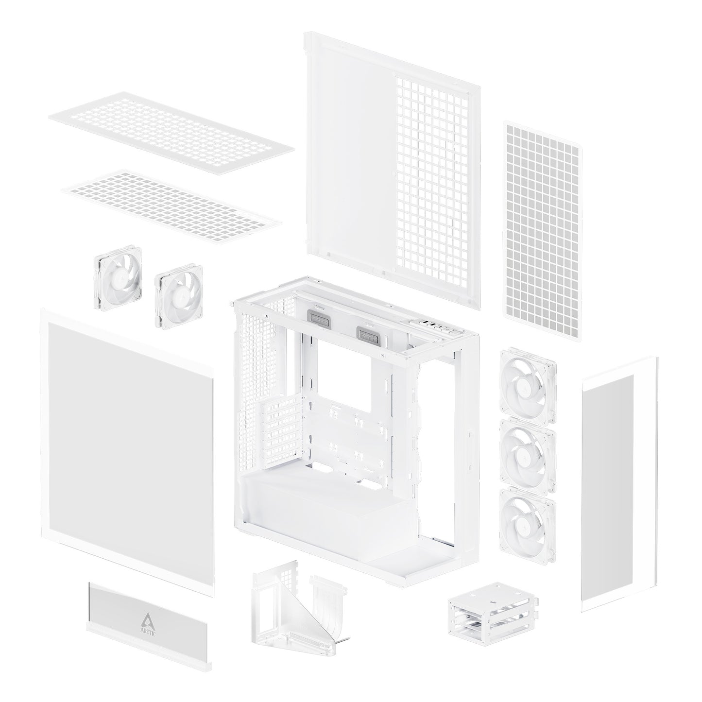 ARCTIC Xtender Premium E-ATX PC Case - (White Clear Window) with GPU Vertical Mount