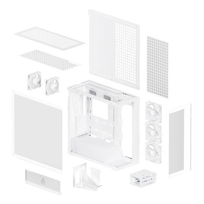 ARCTIC Xtender Premium E-ATX PC Case - (White Clear Window) with GPU Vertical Mount