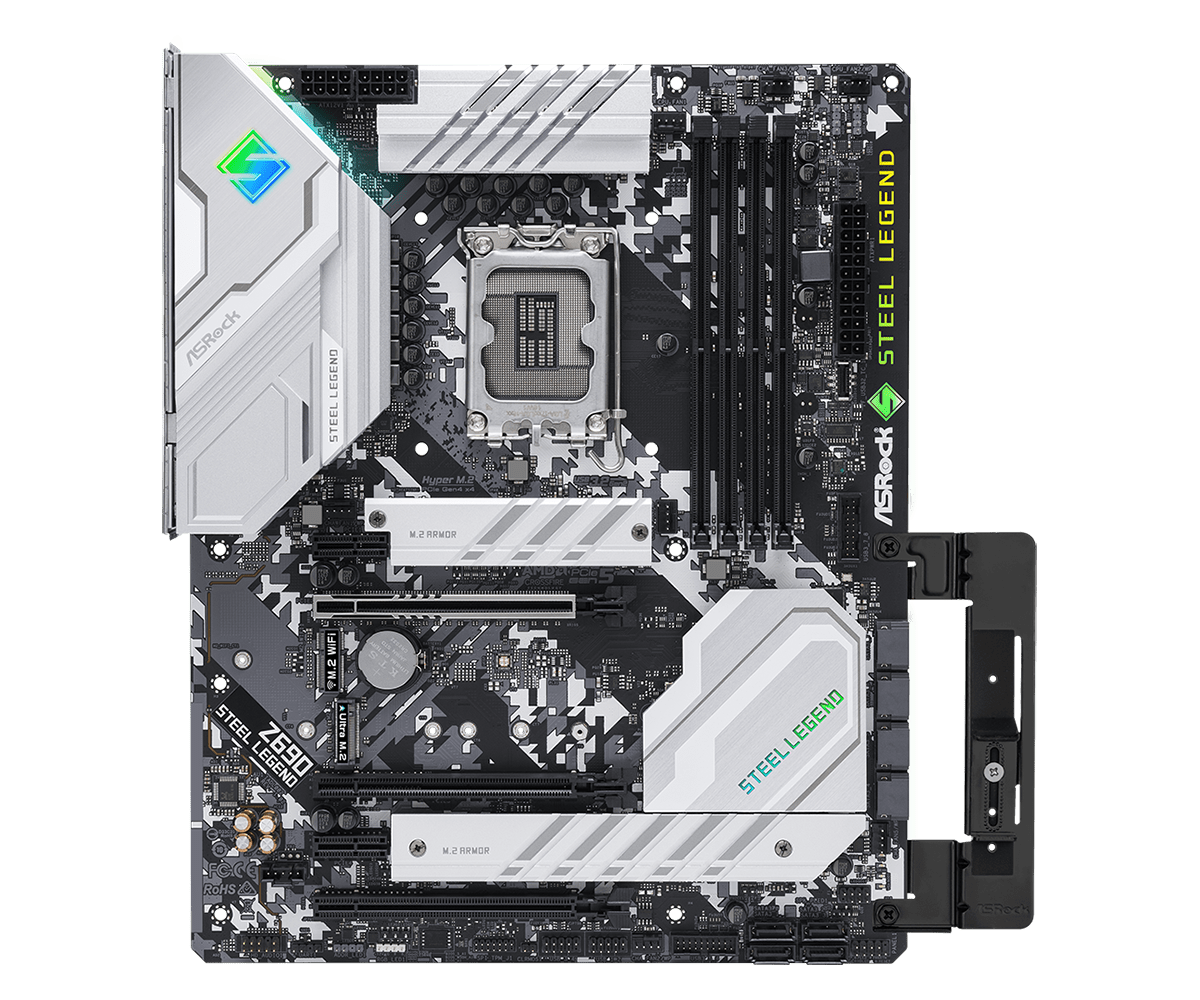 ASRock Z690 Steel Legend Supports 13th Gen & 12th Gen and next gen Intel® Core™ Processors (LGA1700), Supports DDR4 5000MHz (OC)