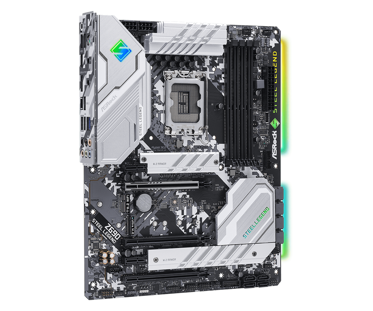 ASRock Z690 Steel Legend Supports 13th Gen & 12th Gen and next gen Intel® Core™ Processors (LGA1700), Supports DDR4 5000MHz (OC)