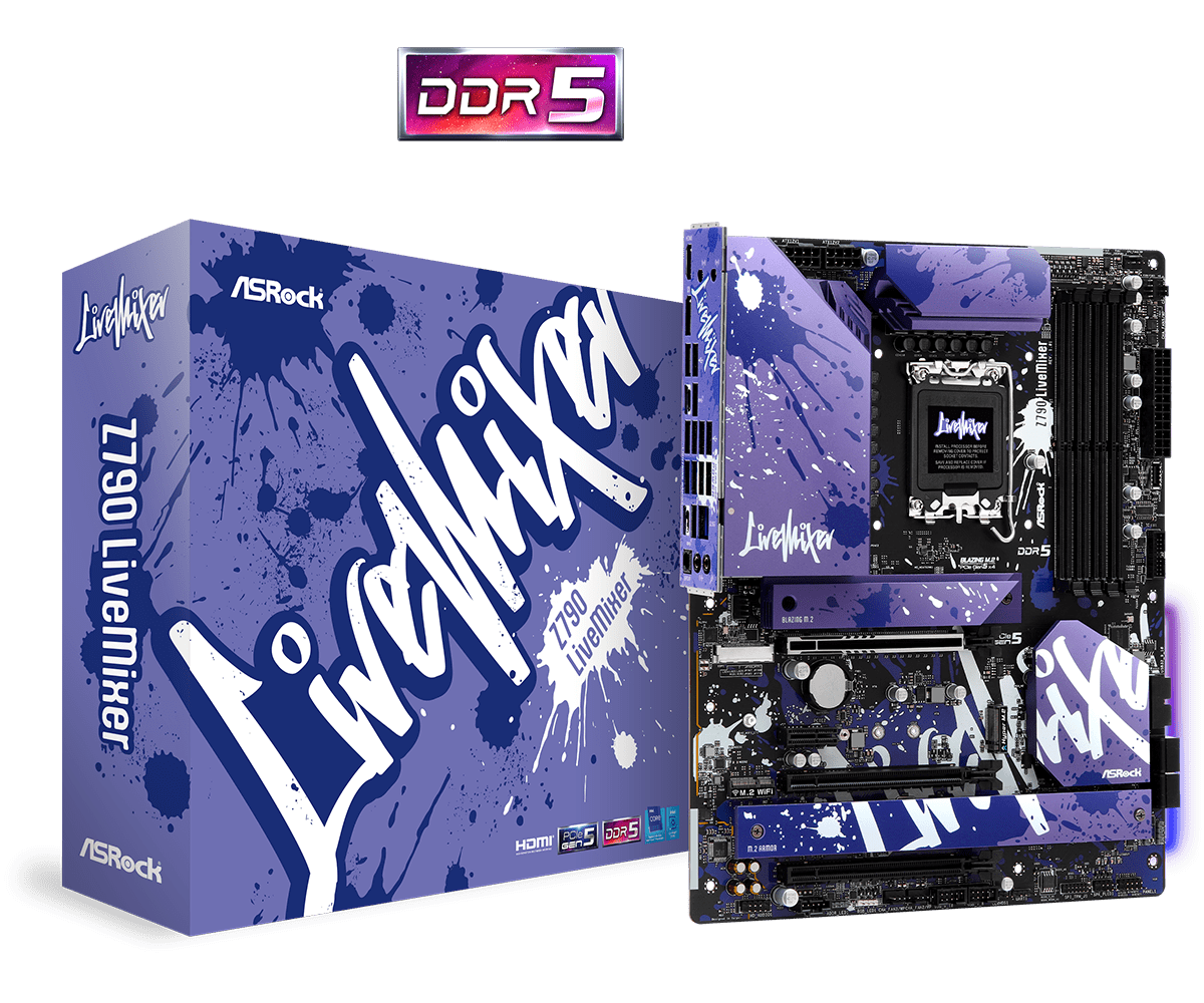 ASRock Z790 LiveMixer Supports 13th Gen & 12th Gen and next gen Intel® Core™ Processors