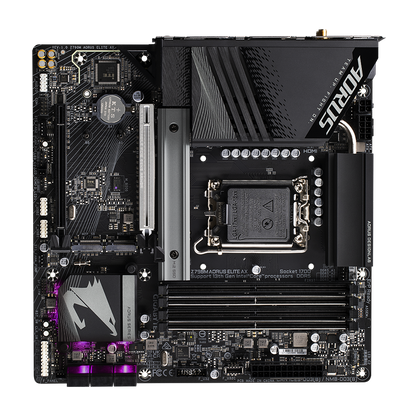 GIGABYTE Z790M AORUS ELITE AX (rev. 1.0) rev. 1.2 rev. 1.1 (GA-Z790M-AORUS-ELITE-AX) Intel® Z790 Chipset LGA1700 socket: Support for the 13th and 12th Generation Intel® Core™, Pentium® Gold and Celeron® Processors