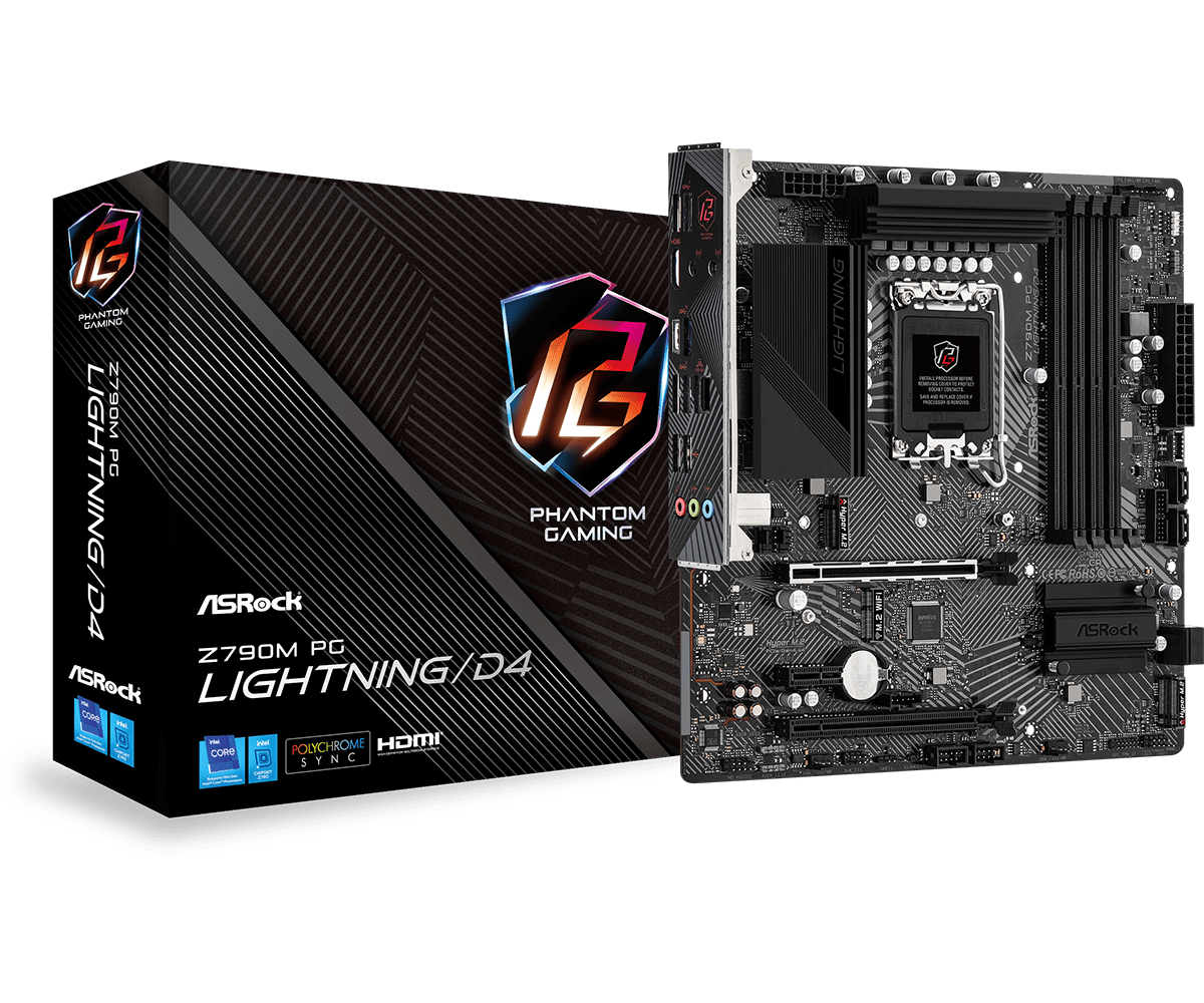 ASRock Z790M PG Lightning/D4 Supports 13th Gen & 12th Gen and next gen Intel® Core™ Processors