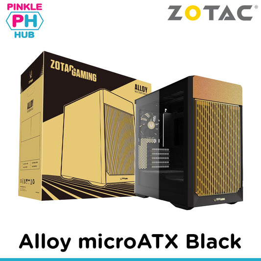ZOTAC GAMING ALLOY mATX Computer Case (Black) 3 pre-installed 120mm PWM fans