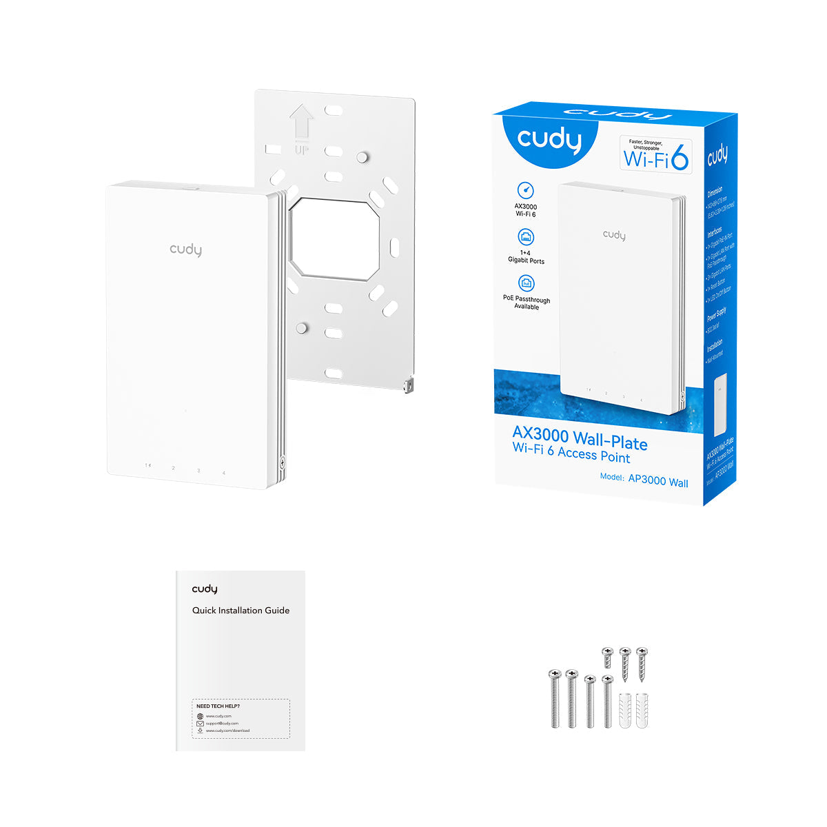 Cudy AX3000 Gigabit Wall-Plate Wi-Fi 6 Access Point