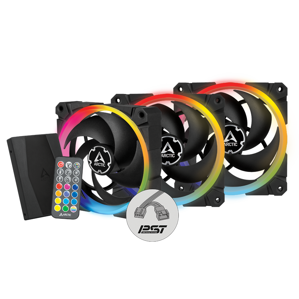 Arctic BioniX P120 A-RGB Pressure-Optimised 120 mm Fan with A-RGB (3 Fans + Controller Bundle)  (ACFAN00156A)