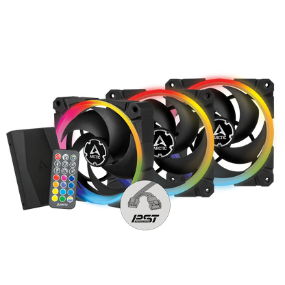 Arctic BioniX P120 A-RGB Pressure-Optimised 120 mm Fan with A-RGB (3 Fans + Controller Bundle)  (ACFAN00156A)