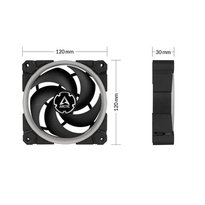 Arctic BioniX P120 A-RGB Pressure-Optimised 120 mm Fan with A-RGB (3 Fans + Controller Bundle)  (ACFAN00156A)