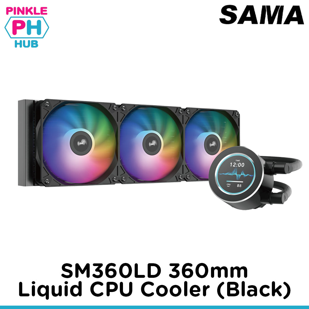 SAMA SM360LD 360mm Liquid CPU Cooler RGB Fans Digital Display