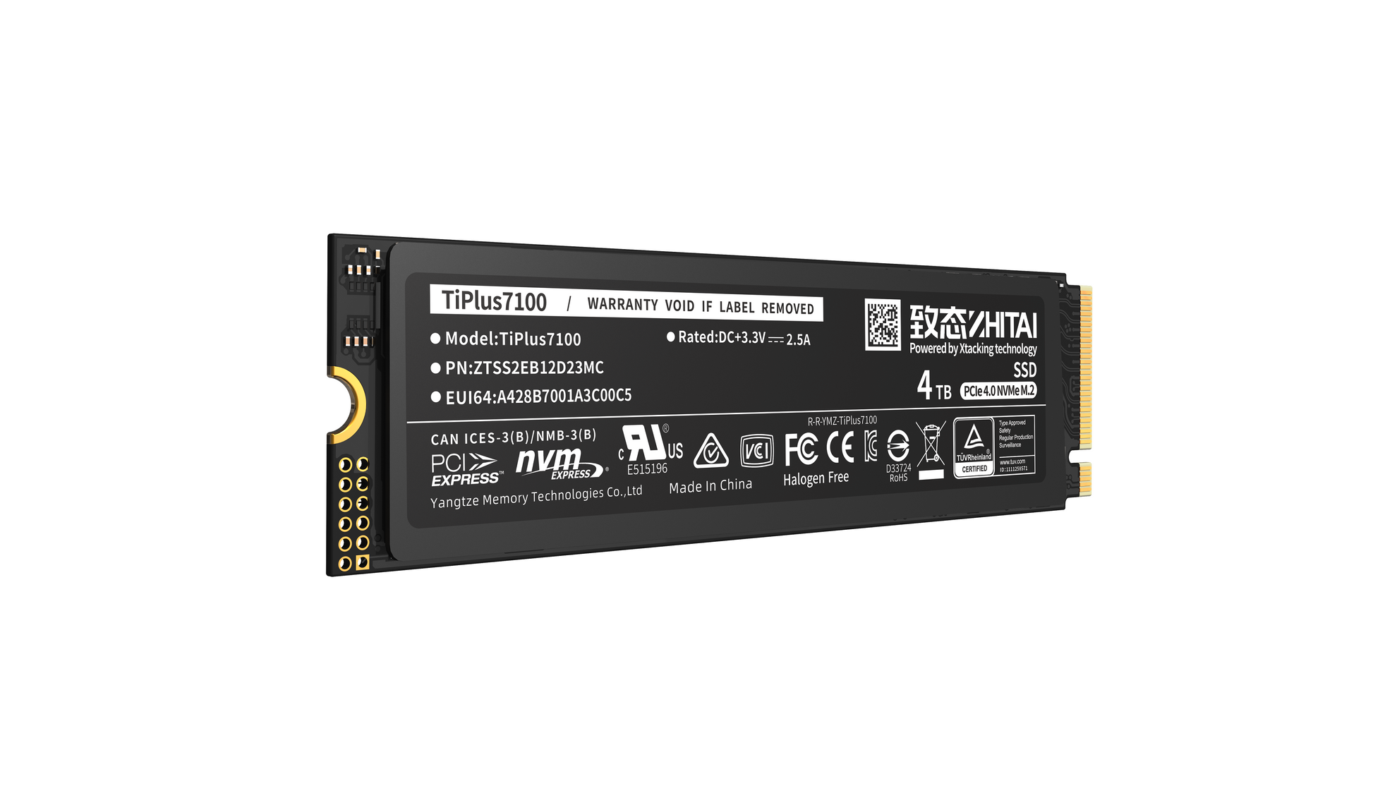 YMTC Zhitai TiPlus7100 NVMe M.2 SSD - PCB detail