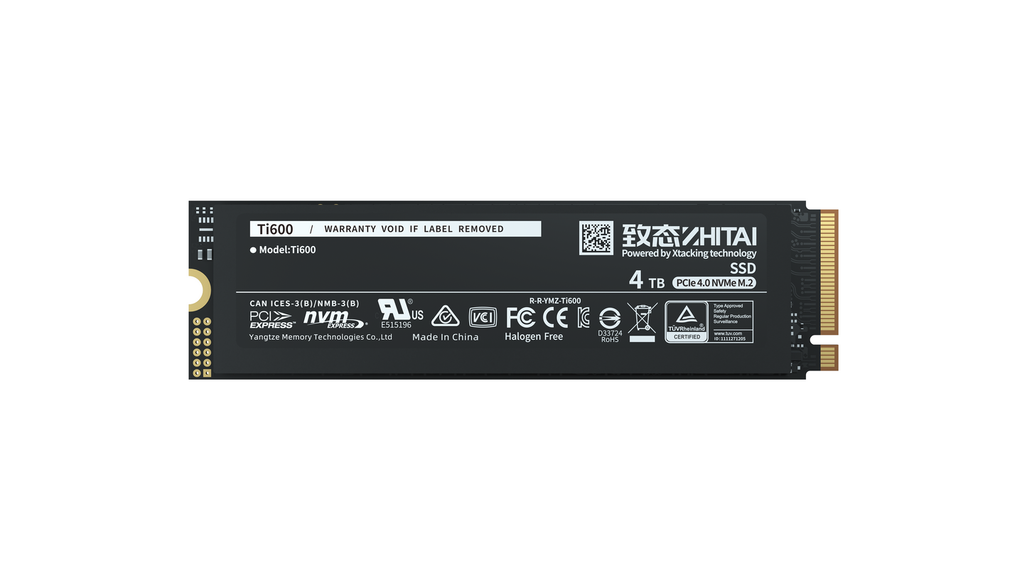 YMTC Zhitai Ti600 NVMe M.2 SSD - hero product shot