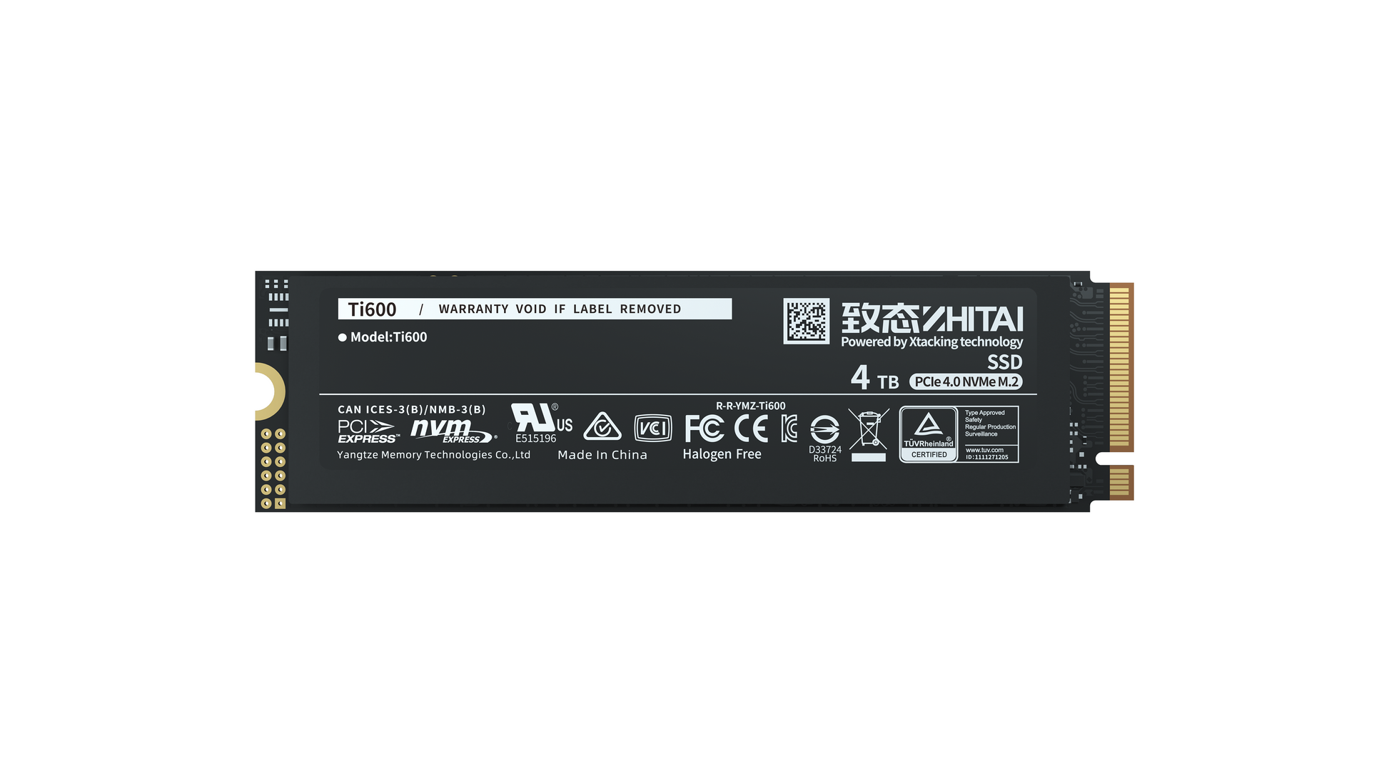 YMTC Zhitai Ti600 NVMe M.2 SSD - hero product shot