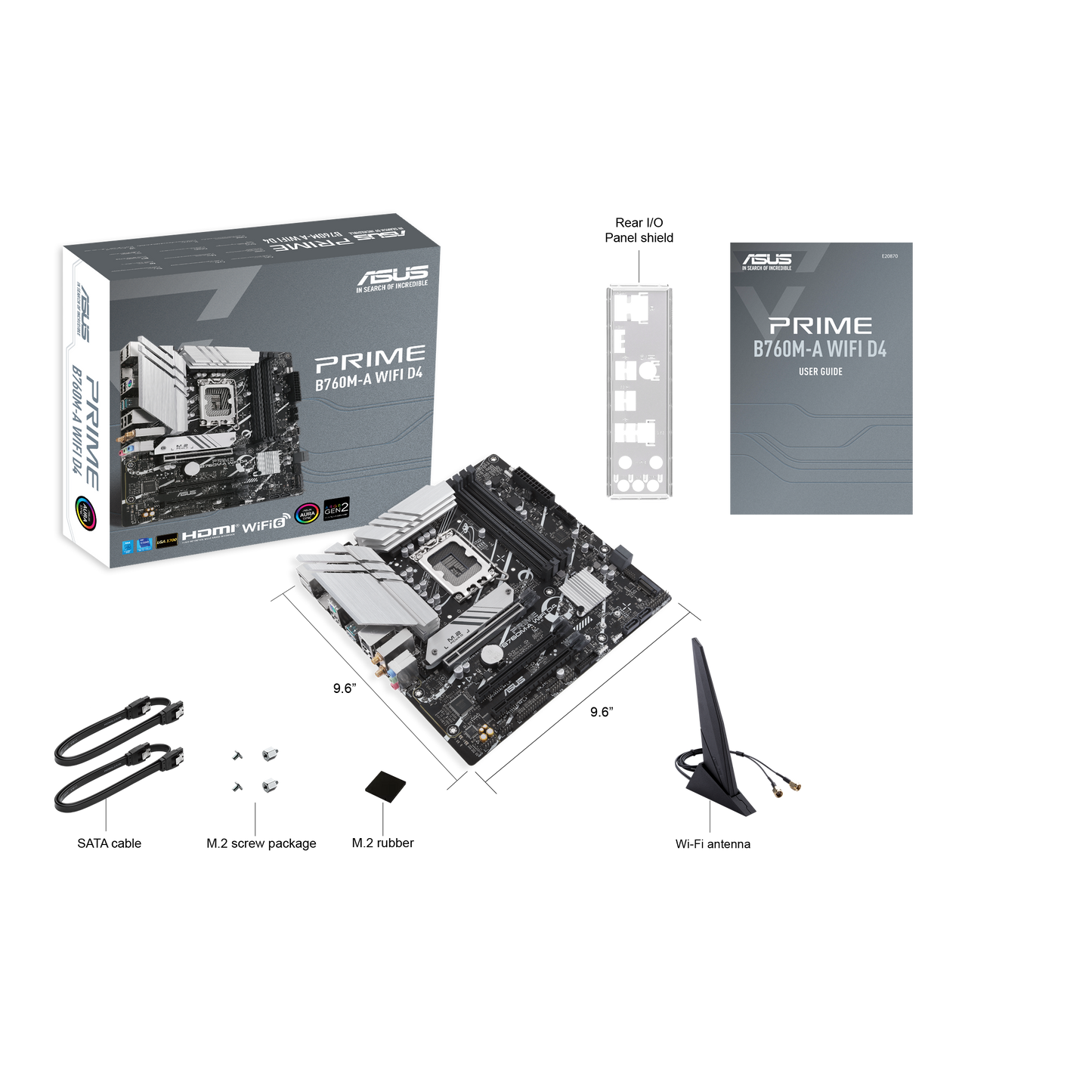 ASUS B760M-A WIFI D4,Intel® LGA 1700 Socket: Ready for 13th and 12th Gen Intel® processors, Ultrafast ConnectivityAura Sync RGB Lighting