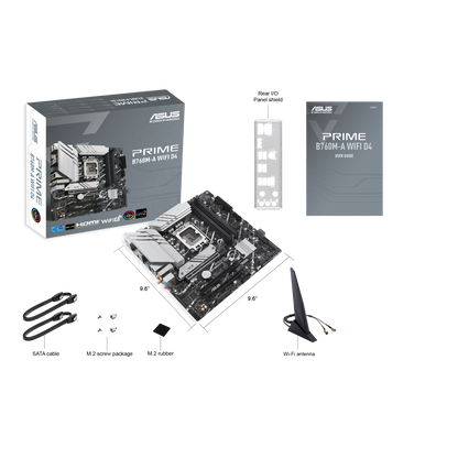 ASUS B760M-A WIFI D4,Intel® LGA 1700 Socket: Ready for 13th and 12th Gen Intel® processors, Ultrafast ConnectivityAura Sync RGB Lighting