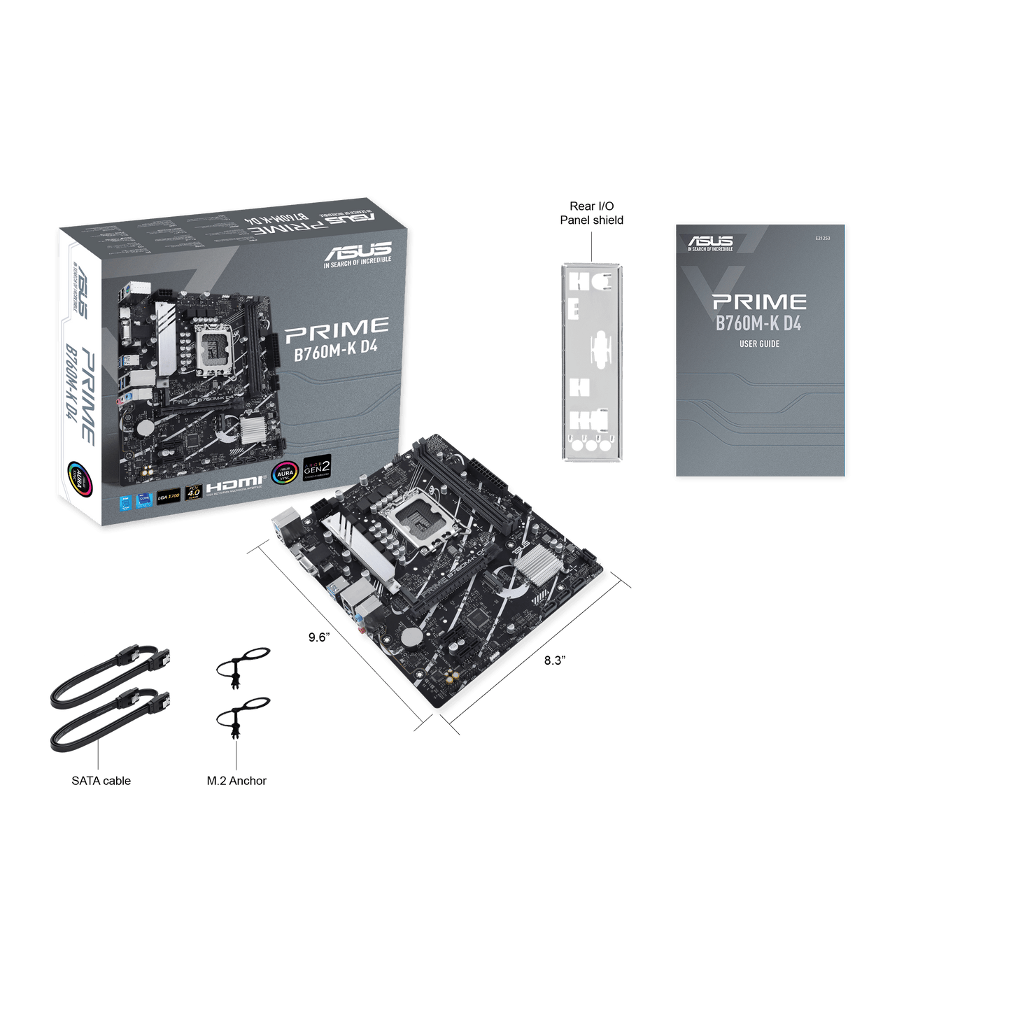 ASUS B760M-K D4,Intel® B760 LGA 1700 mATX motherboard with PCIe 4.0, two PCIe 4.0 M.2 slots, DDR4