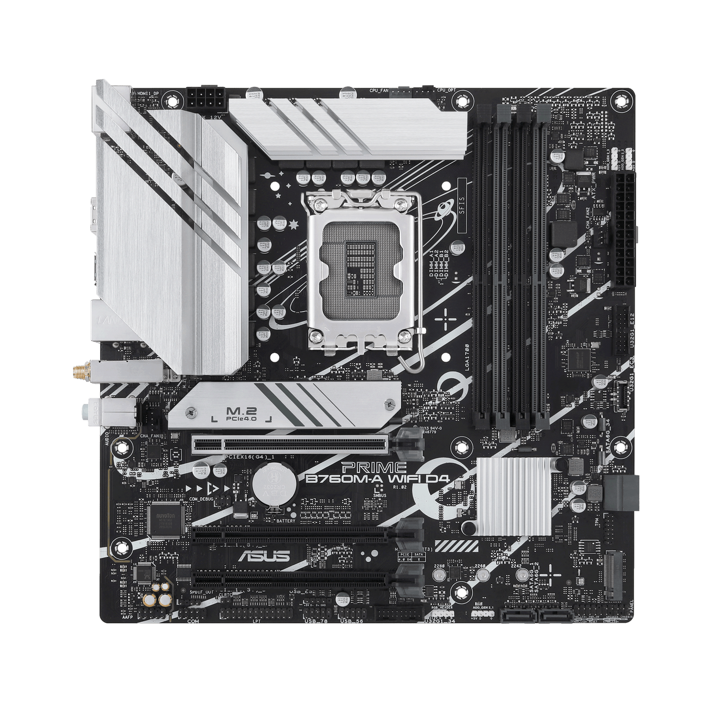 ASUS B760M-A WIFI D4,Intel® LGA 1700 Socket: Ready for 13th and 12th Gen Intel® processors, Ultrafast ConnectivityAura Sync RGB Lighting