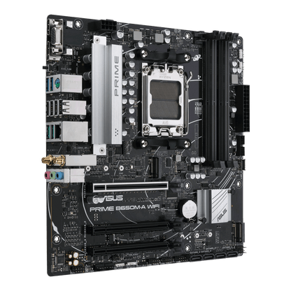 ASUS PRIME B650M-A WIFI,AMD AM5 Socket: Ready for AMD Ryzen™ 7000 Series Desktop Processors,,Wi-Fi 6, M.2 PCIe 5.0, Realtek 2.5Gb Ethernet, USB 3.2 Gen 2 ports, front USB 3.2 Gen 1 Type-C