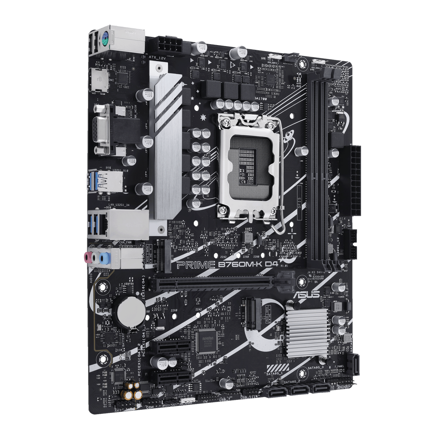 ASUS B760M-K D4,Intel® B760 LGA 1700 mATX motherboard with PCIe 4.0, two PCIe 4.0 M.2 slots, DDR4