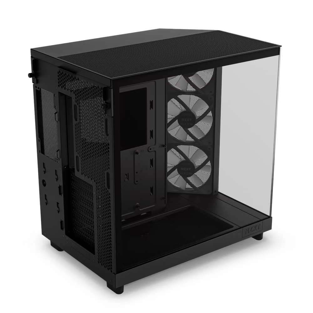NZXT H5 Flow Compact Mid-Tower PC Gaming Case High Airflow White See Thru  Side