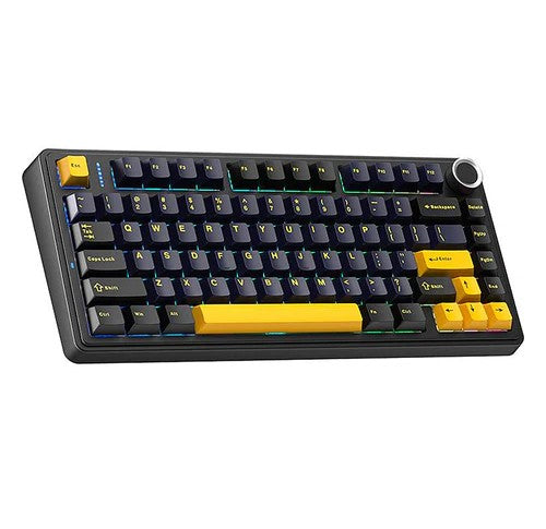 AULA F75 RGB Hot-Swap Mechanical Gaming Keyboard (Gray Wood Switch) (Black/Dark Blue/Orange, Blue/White/Dark Blue)