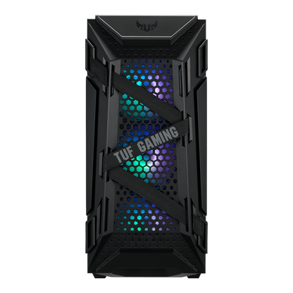 ASUS TUF Gaming GT301 ATX mid-tower compact case with tempered glass side panel, honeycomb front panel, 120mm AURA Addressable RGB fan, headphone hanger and 360mm radiator support