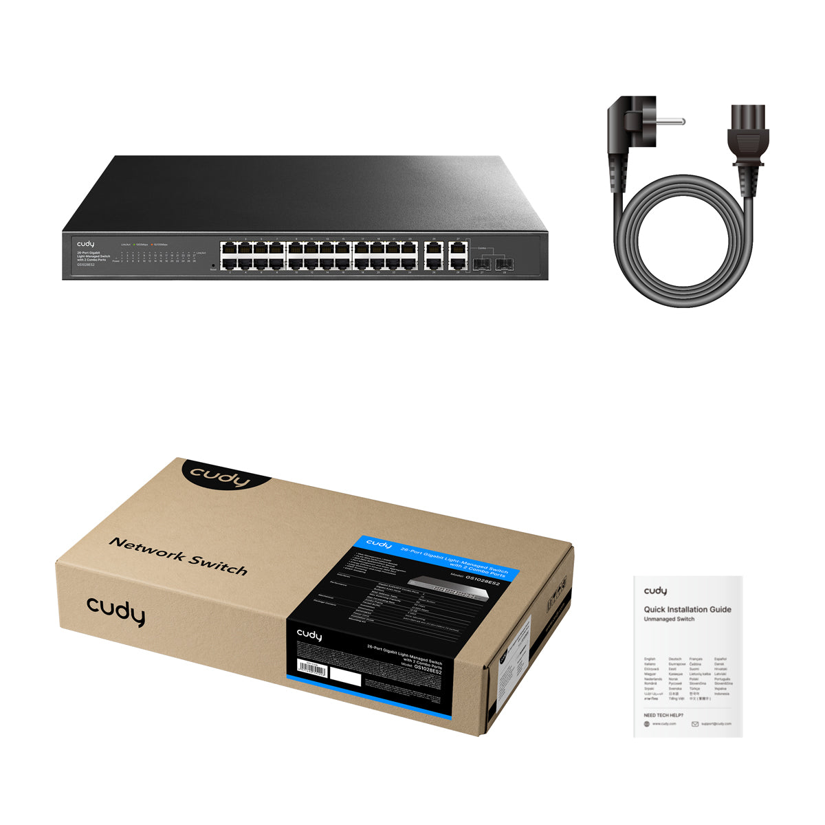 Cudy 26-Port Gigabit Easy-Managed Switch with 2 Combo Ports