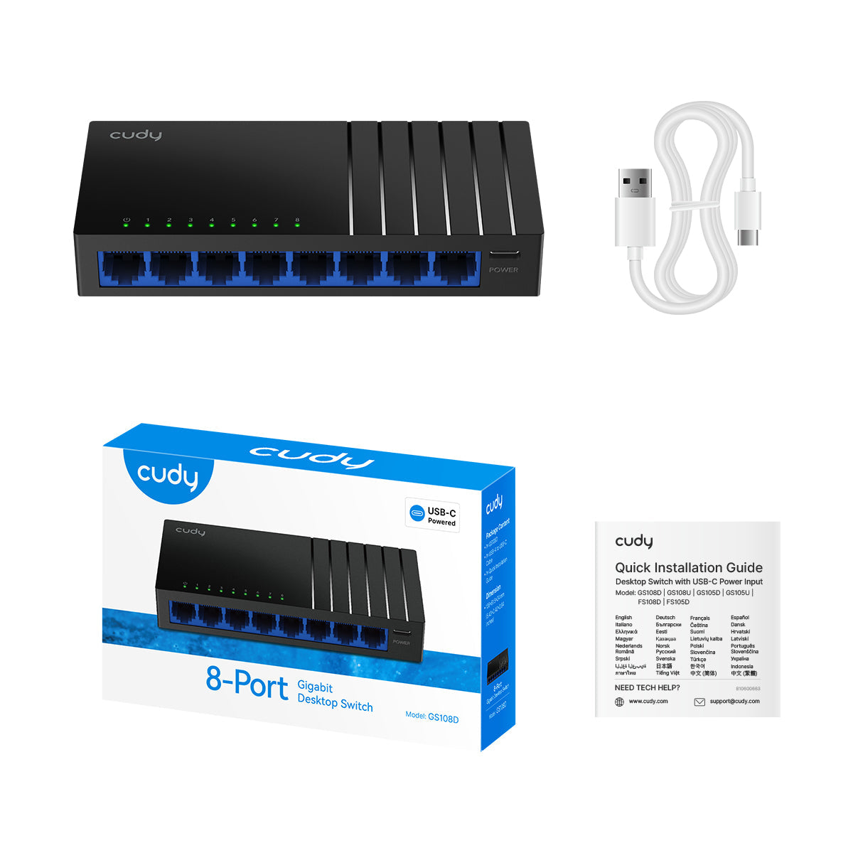 Cudy 8-Port Gigabit Switch with USB C