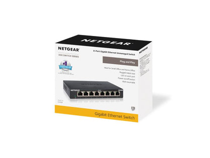 NETGEAR 8 Port Gigabit Ethernet Switch Unmanaged (GS308-300PES)