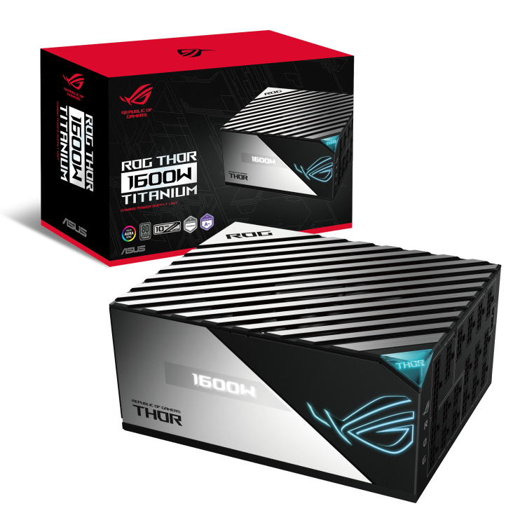 ASUS ROG Thor 1600W Titanium, 80Plus Titanium, MB 24/20-pin x 1 CPU 4+4-pin x 2 PCI-E 16-pin x 1 PCI-E 6+2-pin x 10 SATA x 12 PERIPHERAL x 6