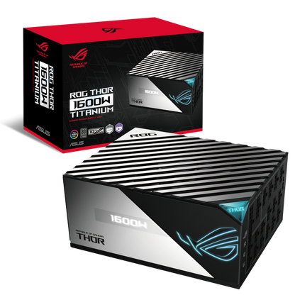 ASUS ROG Thor 1600W Titanium, 80Plus Titanium, MB 24/20-pin x 1 CPU 4+4-pin x 2 PCI-E 16-pin x 1 PCI-E 6+2-pin x 10 SATA x 12 PERIPHERAL x 6