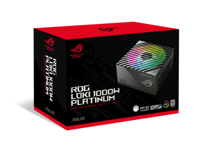 ASUS ROG Loki SFX-L 1000W Platinum, 80 PLUS Platinum Certified Up to 92% efficient for low heat and noise, and increased reliability, ARGB-Illuminated Fan & Aura Sync