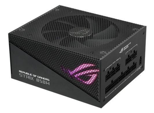 ASUS ROG Strix 850W Gold Aura Edition, Aluminum Case, OG Heatsinks, Axial-tech Fan Design, Dual Ball Fan Bearings, dB Technology