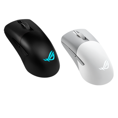 ASUS ROG Keris Wireless AimPoint lightweight 75-gram wireless RGB gaming mouse, 36,000 dpi ROG AimPoint optical sensor, tri-mode connectivity, ROG SpeedNova wireless technology, swappable mouse switches, ROG Micro Switches, PBT buttons, ROG Paracord