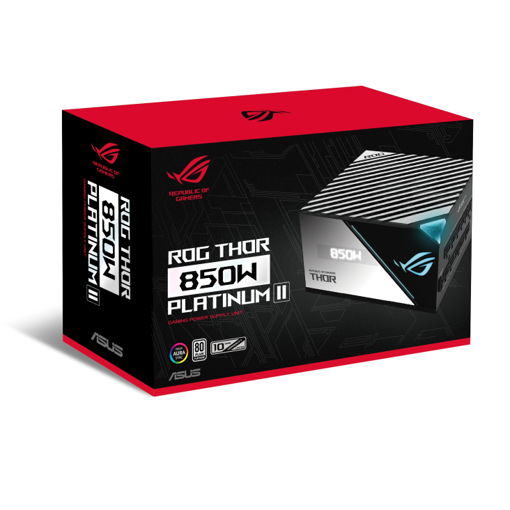 ASUS ROG THOR 850W Platinum II,80Plus Platinum, MB 24/20-pin x 1 CPU 4+4-pin x 2 PCI-E 16-pin x 1 PCI-E 6+2-pin x 3 SATA x 10 PERIPHERAL x 6