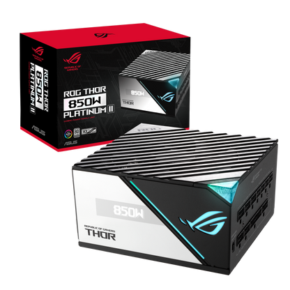 ASUS ROG THOR 850W Platinum II,80Plus Platinum, MB 24/20-pin x 1 CPU 4+4-pin x 2 PCI-E 16-pin x 1 PCI-E 6+2-pin x 3 SATA x 10 PERIPHERAL x 6